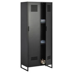 GAMMA Lockerkast Jason 2-deurs Metaal Zwart -InterieurKunst Verkoopwinkel 123 3706