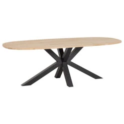 WOOOD Tablo Eettafel Ellips Ovaal Eiken Met Kruispoot 220x90 Cm -InterieurKunst Verkoopwinkel 123 3727