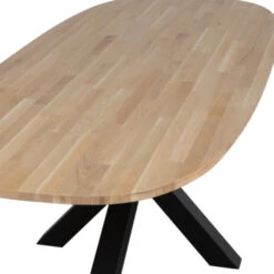 WOOOD Tablo Eettafel Ellips Ovaal Eiken Met Kruispoot 220x90 Cm -InterieurKunst Verkoopwinkel 123 3728