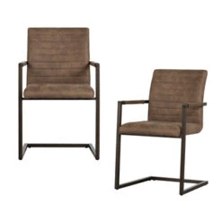 WOOOD Eetkamerstoel Bas Pu-leder Taupe -InterieurKunst Verkoopwinkel 123 3958