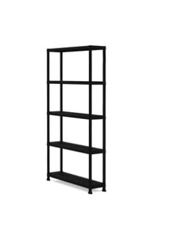 Handson Opbergrek Kunststof Zwart 5 Legborden 50 Kg/legbord 187x80x40 Cm