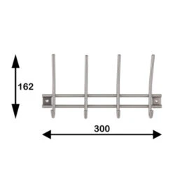 Kapstok Ian 4 Haaks Rvs 300mm 13 Kapstok Ian 4 Haaks Rvs 300mm -InterieurKunst Verkoopwinkel 123 4045