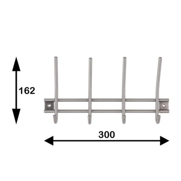 Kapstok Ian 4 Haaks Rvs 300mm 7 Kapstok Ian 4 Haaks Rvs 300mm - Afbeelding 7