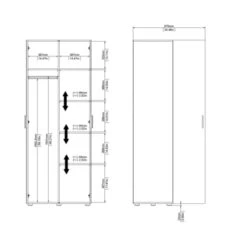 Kledingkast Pisa 2 Deurs Zwart -InterieurKunst Verkoopwinkel 123 4059