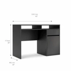 Bureau Eline Met Kast Zwart -InterieurKunst Verkoopwinkel 123 4108