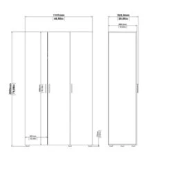 Kledingkast Pisa 3 Deurs Truffel -InterieurKunst Verkoopwinkel 123 4173