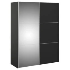 Kledingkast Janneke 150 Cm Zwart Met Spiegel