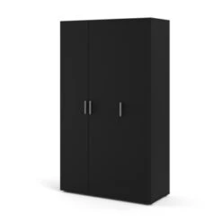 Kledingkast Pisa 3 Deur Zwart -InterieurKunst Verkoopwinkel 123 4325