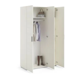 Kledingkast Pisa 3 Deurs Wit Houtnerf 15 Kledingkast Pisa 3 Deurs Wit Houtnerf -InterieurKunst Verkoopwinkel 123 4331