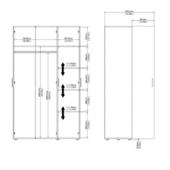 Kledingkast Pisa 3 Deurs Wit Houtnerf 20 Kledingkast Pisa 3 Deurs Wit Houtnerf -InterieurKunst Verkoopwinkel 123 4336