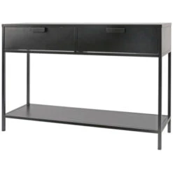 GAMMA Sidetable Jason 2 Lades Metaal Zwart -InterieurKunst Verkoopwinkel 123 4421