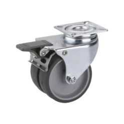 Zwenkwiel + Rem TPE Met Plaatbevestiging 50mm Tot 80kg