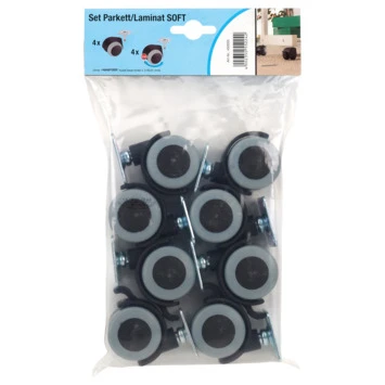 Set 8st Meubelwielen TPE Met Plaatbevestiging 40mm Tot 30kg Per Wiel 2 Set 8st Meubelwielen TPE Met Plaatbevestiging 40mm Tot 30kg Per Wiel - Afbeelding 2