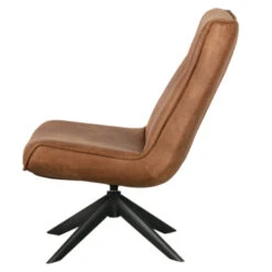 WOOOD Draaifauteuil Skyler Kunstleer Cognac -InterieurKunst Verkoopwinkel 123 4634