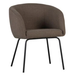 WOOOD Eetkamerstoel Noelle Grijs Geweven Stof 75x64x52 Cm -InterieurKunst Verkoopwinkel 123 4664