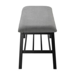 GAMMA Halbank Lynn Hout Gestoffeerd Zwart Grijs -InterieurKunst Verkoopwinkel 123 4693