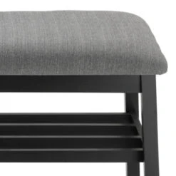 GAMMA Halbank Lynn Hout Gestoffeerd Zwart Grijs -InterieurKunst Verkoopwinkel 123 4694