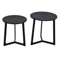 GAMMA Bijzettafel Albert Metaal/mdf Zwart Set Van 2 -InterieurKunst Verkoopwinkel 123 4703