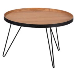 WOOOD Bijzettafel Zilver Hout Naturel -InterieurKunst Verkoopwinkel 123 4725