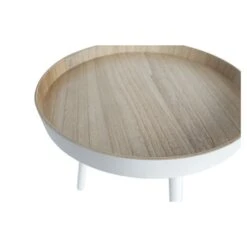 WOOOD BIJZETTAFEL NALA WIT/HOUT -InterieurKunst Verkoopwinkel 123 4737