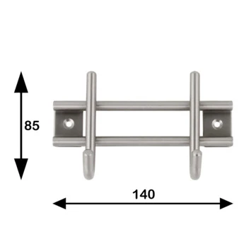 Kapstok Ian 2 Haaks Rvs 140mm 7 Kapstok Ian 2 Haaks Rvs 140mm - Afbeelding 7
