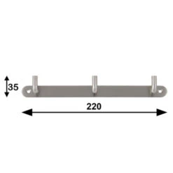 Kapstok Moja 3 Haaks Rvs 220mm -InterieurKunst Verkoopwinkel 123 5011