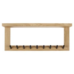 Garderobe Rek Woody 9 Haaks Hout -InterieurKunst Verkoopwinkel 123 5018