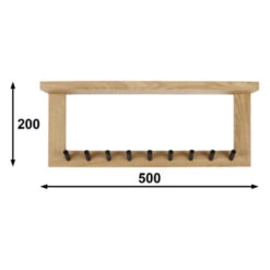 Garderobe Rek Woody 9 Haaks Hout -InterieurKunst Verkoopwinkel 123 5020