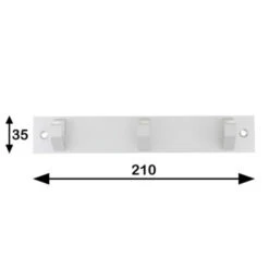 Kapstok Kristel 3 Haaks Aluminium 210mm -InterieurKunst Verkoopwinkel 123 5033
