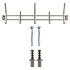 Kapstok Yvo 5 Haaks Rvs 450mm -InterieurKunst Verkoopwinkel 123 5088