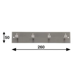 Kapstok Maaike 4 Haaks Rvs 260mm -InterieurKunst Verkoopwinkel 123 5118