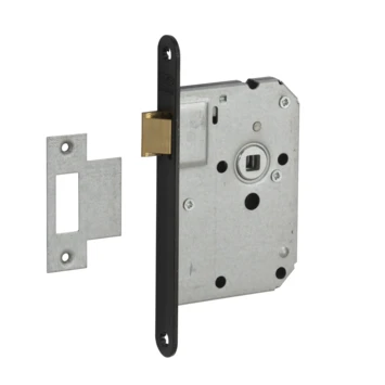 NEMEF Insteekslot Loopslot Met Zwarte Voorplaat Doorn 50mm 1 NEMEF Insteekslot Loopslot Met Zwarte Voorplaat Doorn 50mm