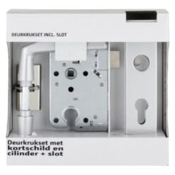 Cilinderslot Met Aluminium Slotplaat Incl. Kruk Doorn 50mm PC 55mm -InterieurKunst Verkoopwinkel 123 5324