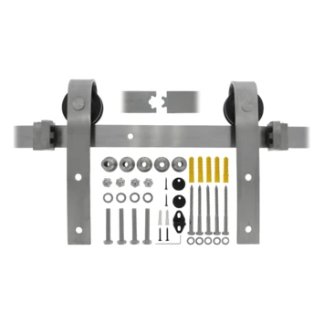 Schuifdeursysteem Industrieel RVS Complete Set Met Hangrollen 2 Schuifdeursysteem Industrieel RVS Complete Set Met Hangrollen - Afbeelding 2