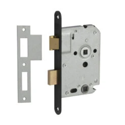 NEMEF Insteekslot Badkamerslot/wc-slot Met Zwarte Voorplaat Doorn 50mm PC 63mm