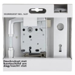 Insteekslot Set Dag/nachtslot Met Aluminium Slotplaat Incl. Kruk Doorn 50mm -InterieurKunst Verkoopwinkel 123 5543