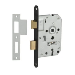 NEMEF Insteekslot Dag-/nachtslot Met Zwarte Voorplaat Doorn 50mm PC55mm