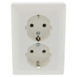 Jung AS500 Inbouw Dubbel Geaard Stopcontact Wit -InterieurKunst Verkoopwinkel 123 562
