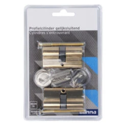 GAMMA Profielcilinder Messing 30/30 Mm Gelijksluitend 2 Stuks -InterieurKunst Verkoopwinkel 123 5704