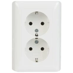 Gira ST55 Inbouw Dubbel Geaard Stopcontact Wit