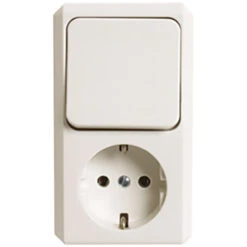 Schneider Electric Merten Contura Opbouw Combi Wandcontactdoos/wissel RA Creme