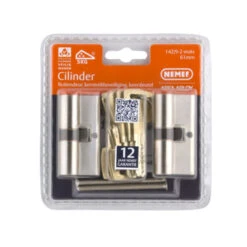 Nemef Veiligheidscilinder NF4 Met Keersleutel 30/30 Mm SKG 3-sterren Gelijksluitend 2 Stuks -InterieurKunst Verkoopwinkel 123 6343
