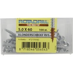 Rotadrill Vlonderschroef Torx RVS 5.0x60 Mm 100 Stuks -InterieurKunst Verkoopwinkel 123 6502