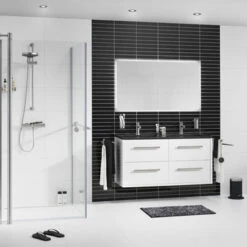 TIGER Boston Kolomkast 40cm Wit Hoogglans Rvs -InterieurKunst Verkoopwinkel 123 6578