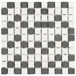 Mozaiek Wit/Zwart/Grijs 30x30cm -InterieurKunst Verkoopwinkel 123 6736