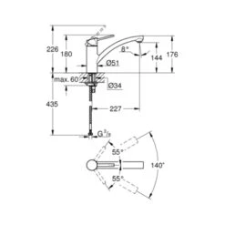 GROHE Keukenkraan Swift Met Hendel Chroom -InterieurKunst Verkoopwinkel 123 6747