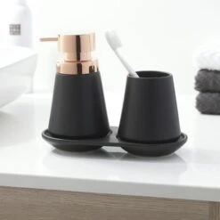 Sealskin Zeepdispenser Conical Porcelein Zwart -InterieurKunst Verkoopwinkel 123 6879