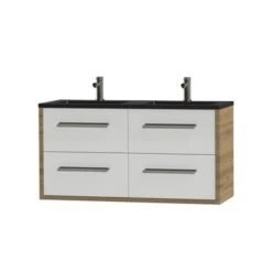 Tiger Badkamermeubel Boston 120cm Chalet Eik/matzwart Met Grepen RVS 5 Tiger Badkamermeubel Boston 120cm Chalet Eik/matzwart Met Grepen RVS -InterieurKunst Verkoopwinkel 123 6910