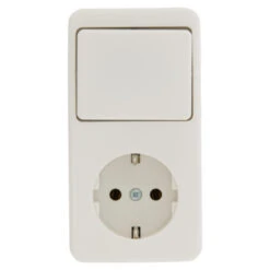 Berker Opbouw Enkel Geaard Stopcontact Met Schakelaar Wit