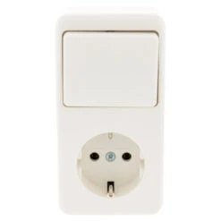 Berker Opbouw Enkel Geaard Stopcontact Met Schakelaar Wit -InterieurKunst Verkoopwinkel 123 695